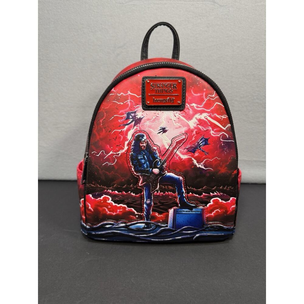 NEW Loungefly Stranger Things Eddie Munson Tribute Glow Mini Backpack
